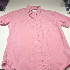 Men’s Topman short sleeve button down pink shirt